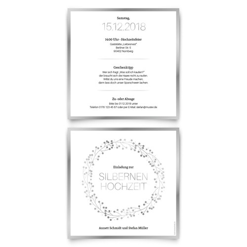 Silberne hochzeit - silberne,