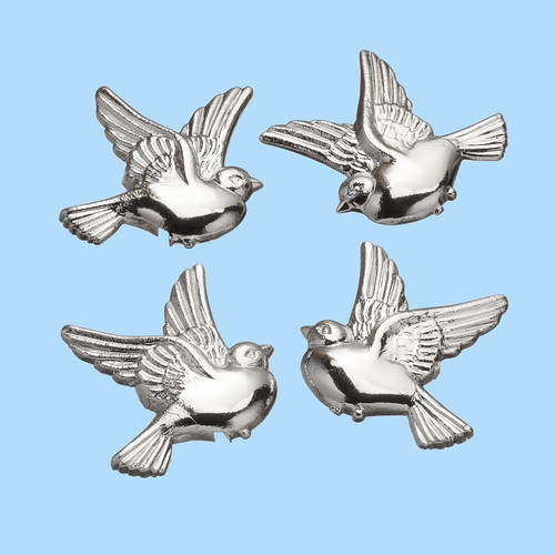 Tauben silber kartendeko - 4x,
