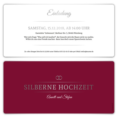 Silberne hochzeit - silberne,