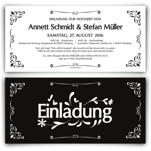 Einladungen zur hochzeit - zur,